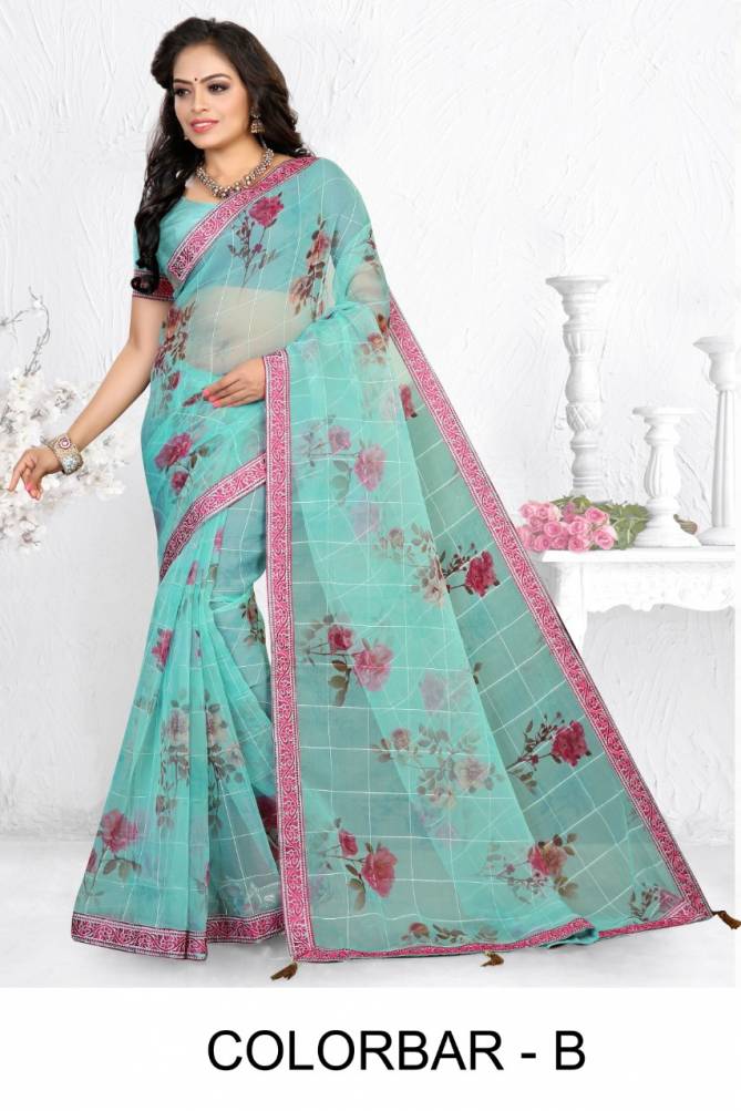 Ronisha Colorbar Latest Fancy Ethnic Wear Festive Wear Stylish Designer Organza Silk Saree Collection